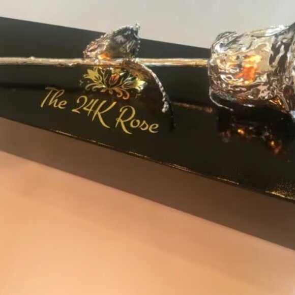 The Gold & Silver Dipped Real Gold Rose - Picture 2 of 3
